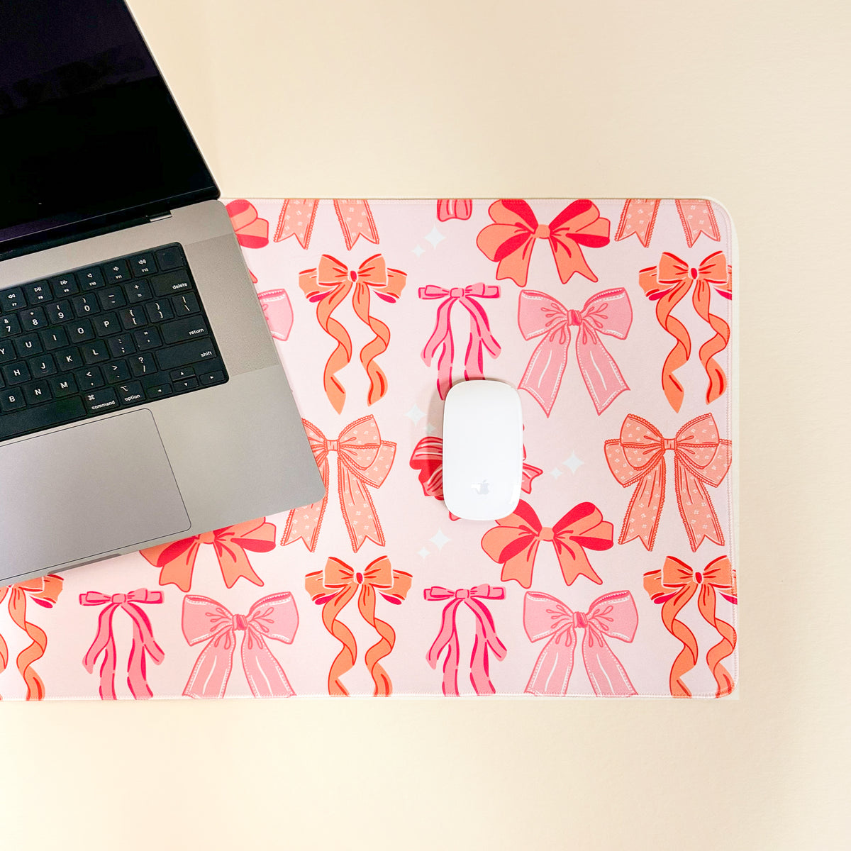 Blushing Bows Style Station Desk Mat