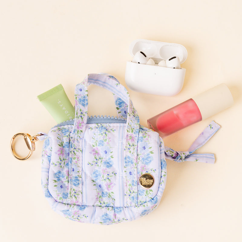 Petal Parade Blue Itty Bitty Duffle Bag Charm