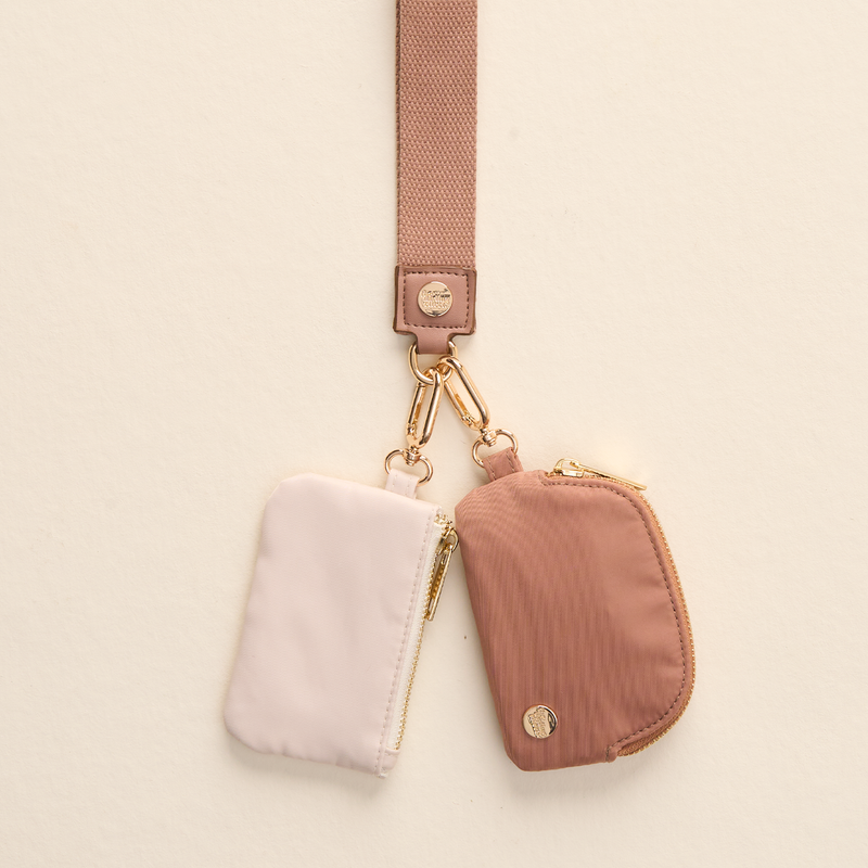 Beige Dynamic Duo Pouch Wristlet