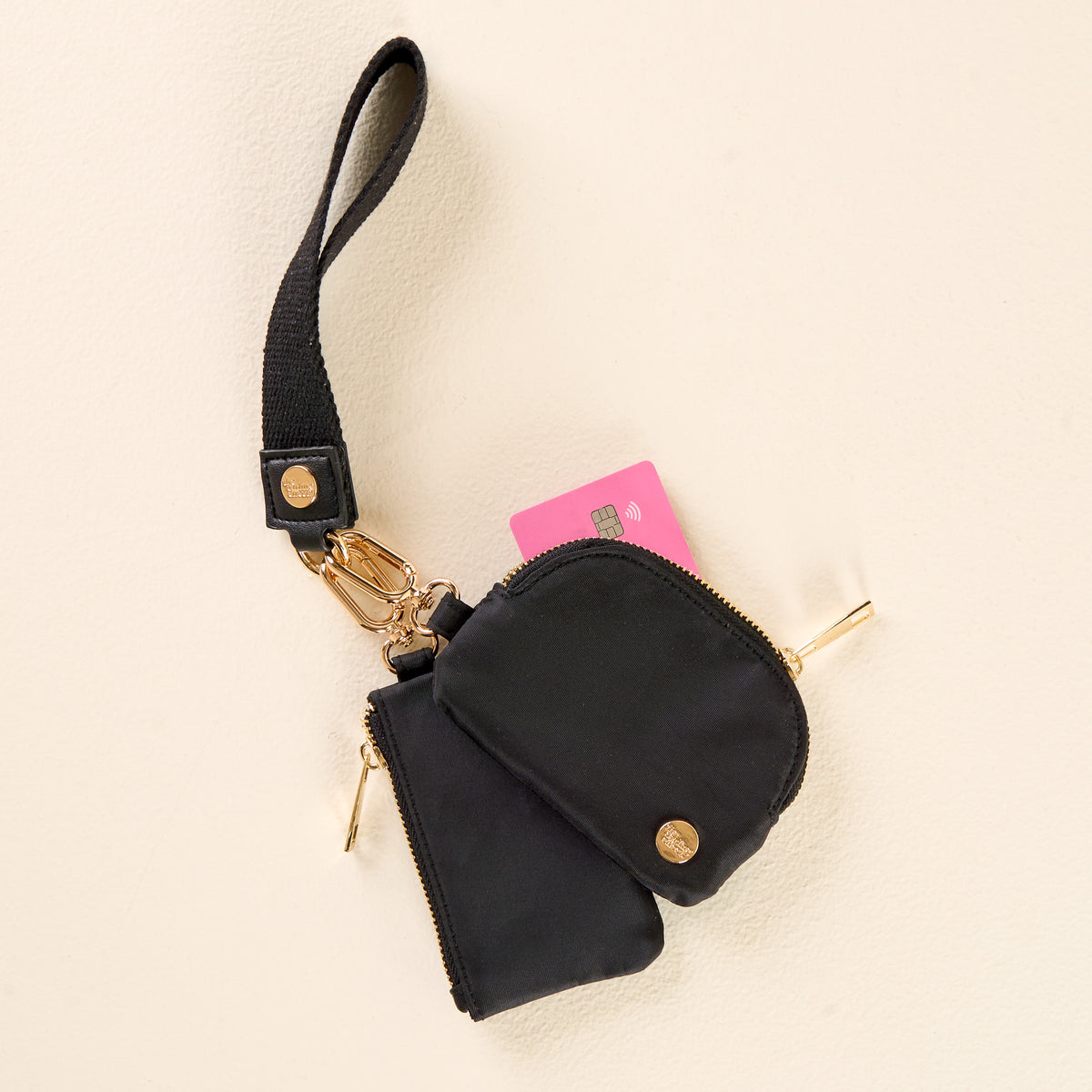 Black Dynamic Duo Pouch Wristlet