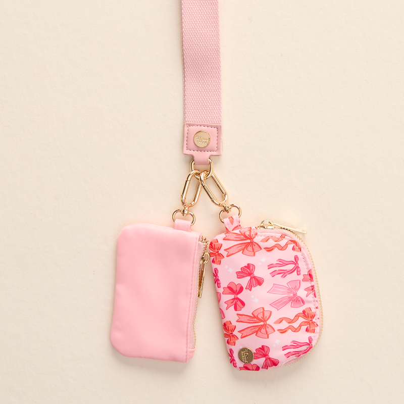 Blushing Bows Dynamic Duo Pouch Wristlet