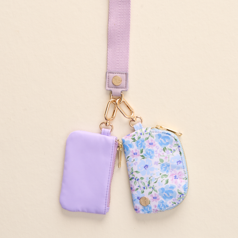 Secret Garden Blue Dynamic Duo Pouch Wristlet