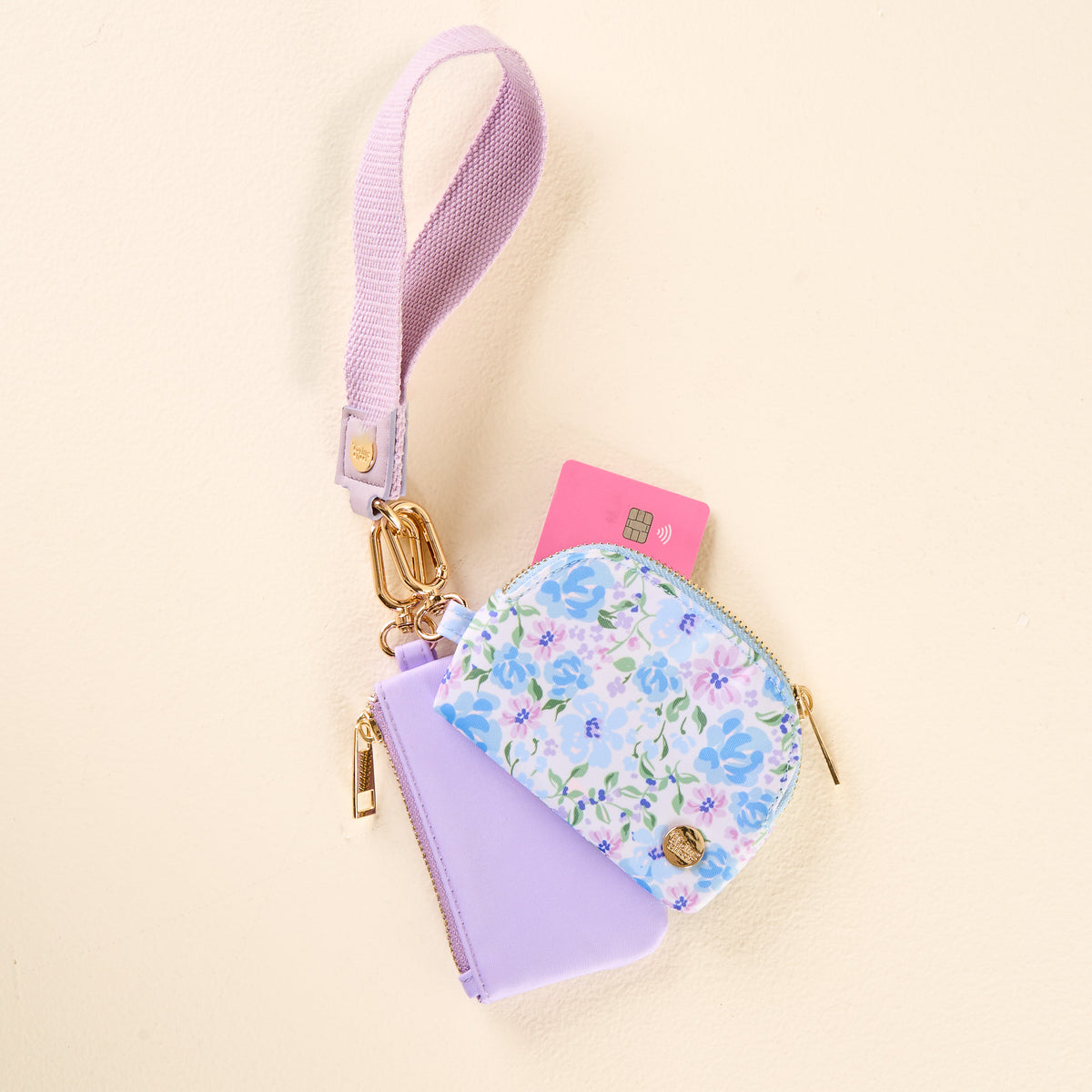 Secret Garden Blue Dynamic Duo Pouch Wristlet