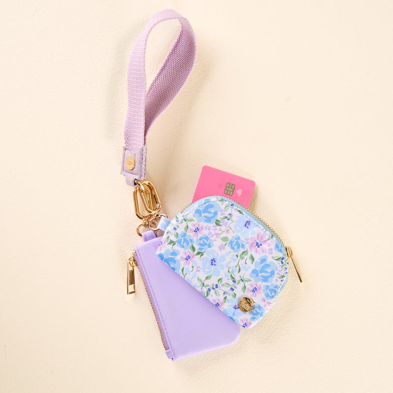 Secret Garden Blue Dynamic Duo Pouch Wristlet