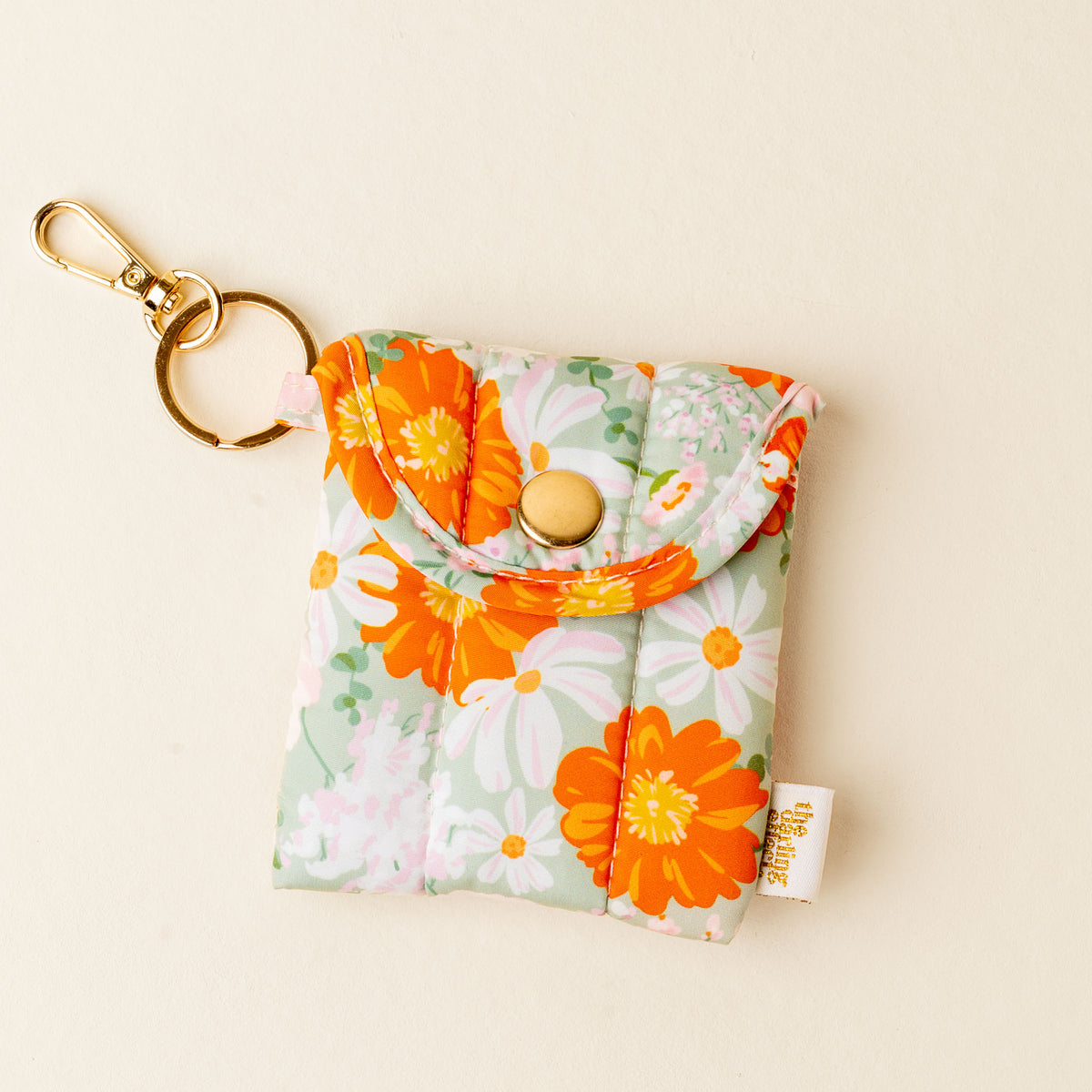 Bouquet Beauty Sage Puffy Earbud Case Keychain