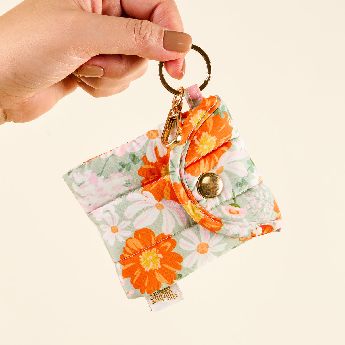 Bouquet Beauty Sage Puffy Earbud Case Keychain