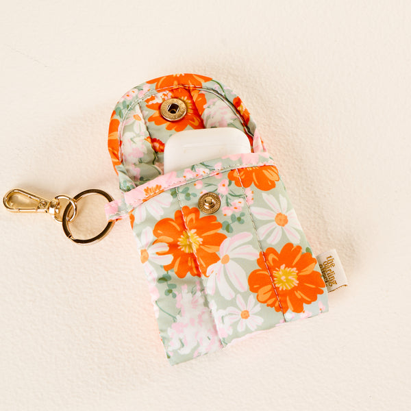 Bouquet Beauty Sage Puffy Earbud Case Keychain