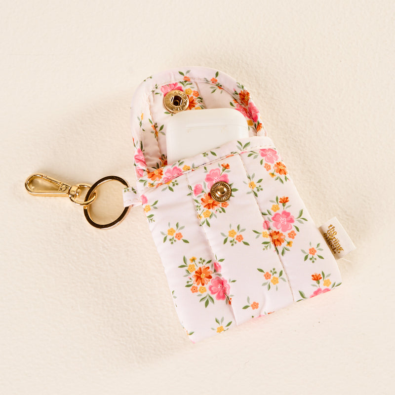 Endless Daydream Cream Puffy Earbud Case Keychain