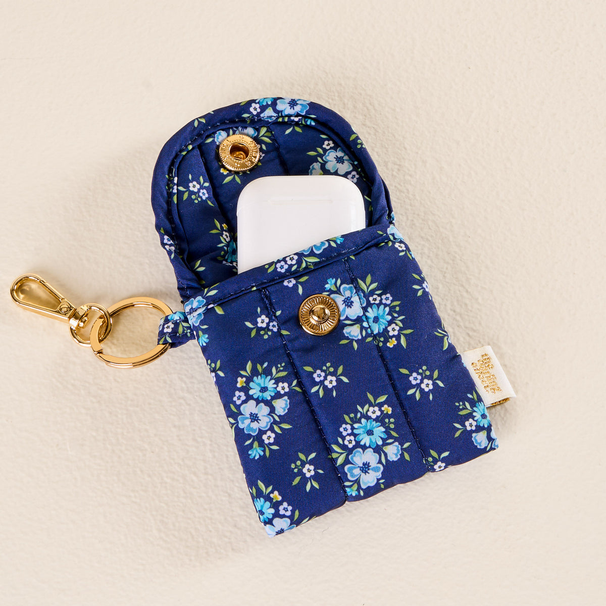 Endless Daydream Navy Puffy Earbud Case Keychain