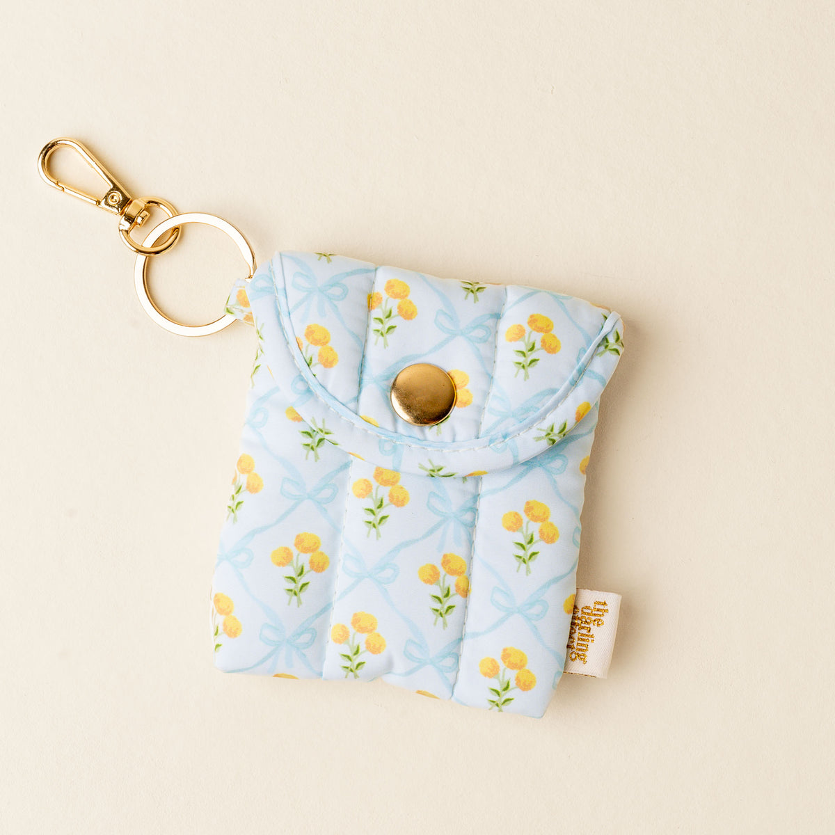 Marigold Lane Blue Puffy Earbud Case Keychain