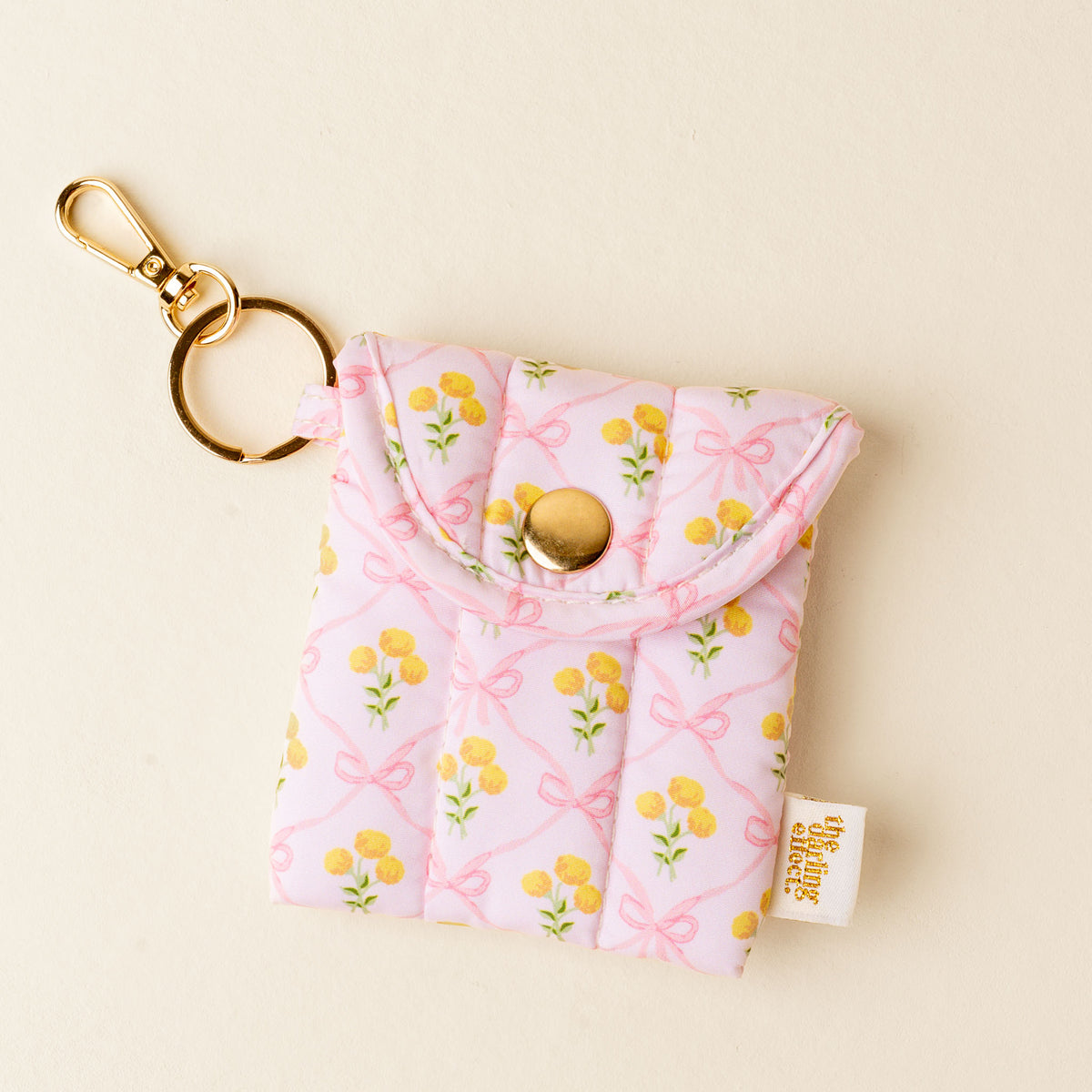 Marigold Lane Pink Puffy Earbud Case Keychain