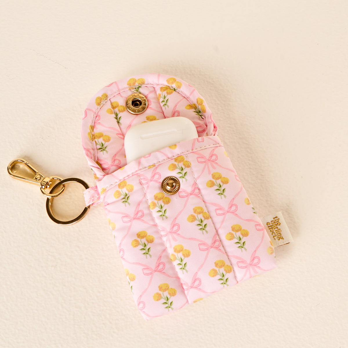 Marigold Lane Pink Puffy Earbud Case Keychain