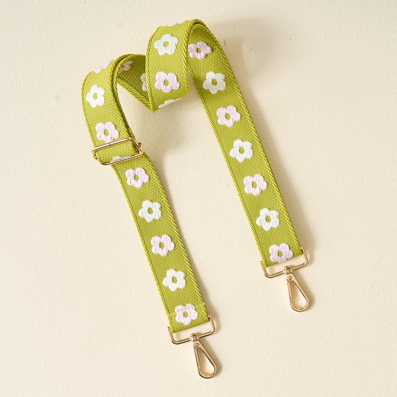 Green Embroidered Crossbody Strap