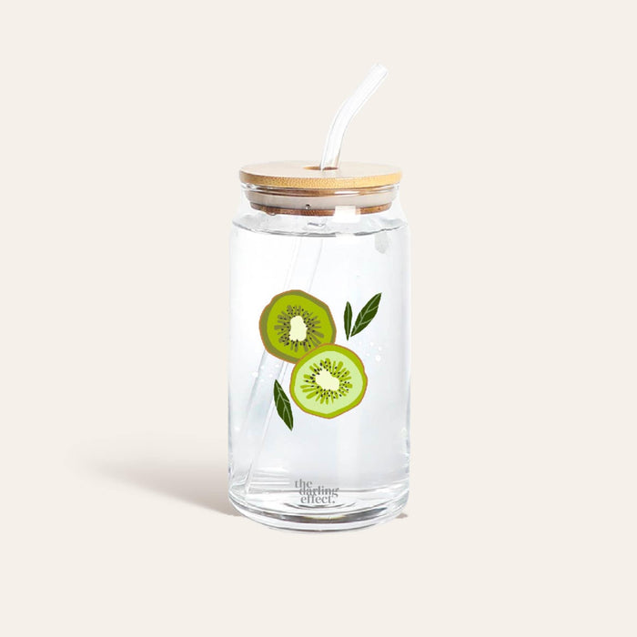 Iced Coffee Cup - Citrus Kiwi Glass Drinkware