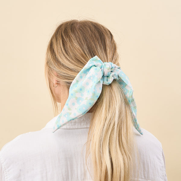 Daisy Craze Aqua Hair Scarf
