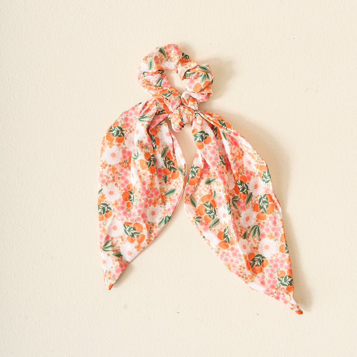 Sweet Meadow Orange & Tan with scrunchie Printed Hair Scarf