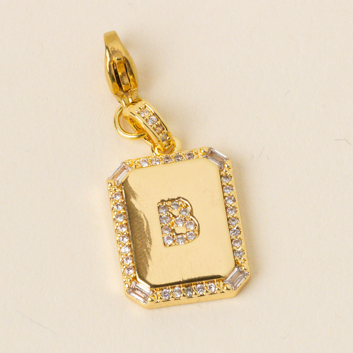 B Jewelry Charm Initial Letter Gold