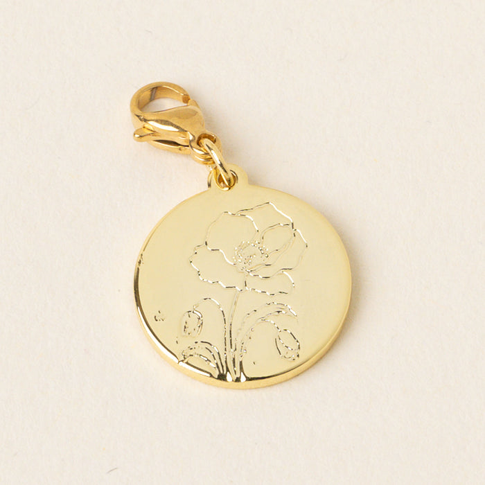 August Jewelry Birth Flower Charm Gold