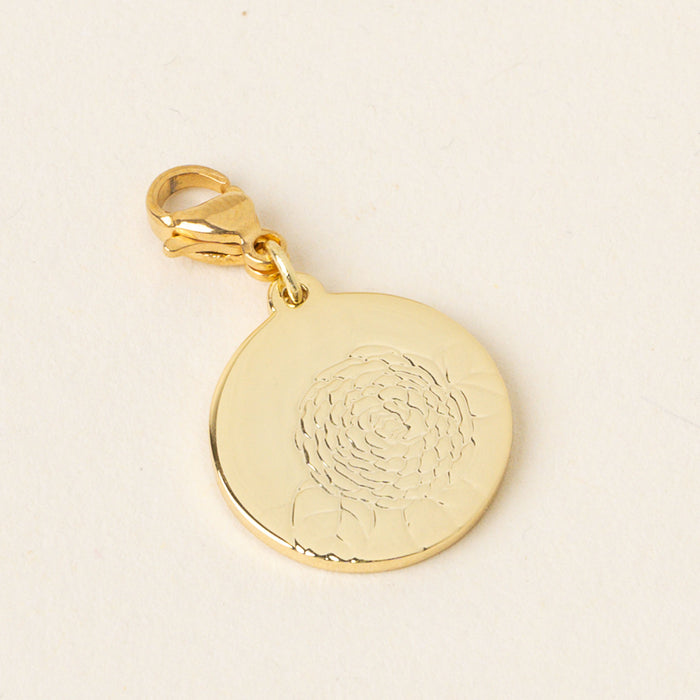 December Jewelry Birth Flower Charm Gold