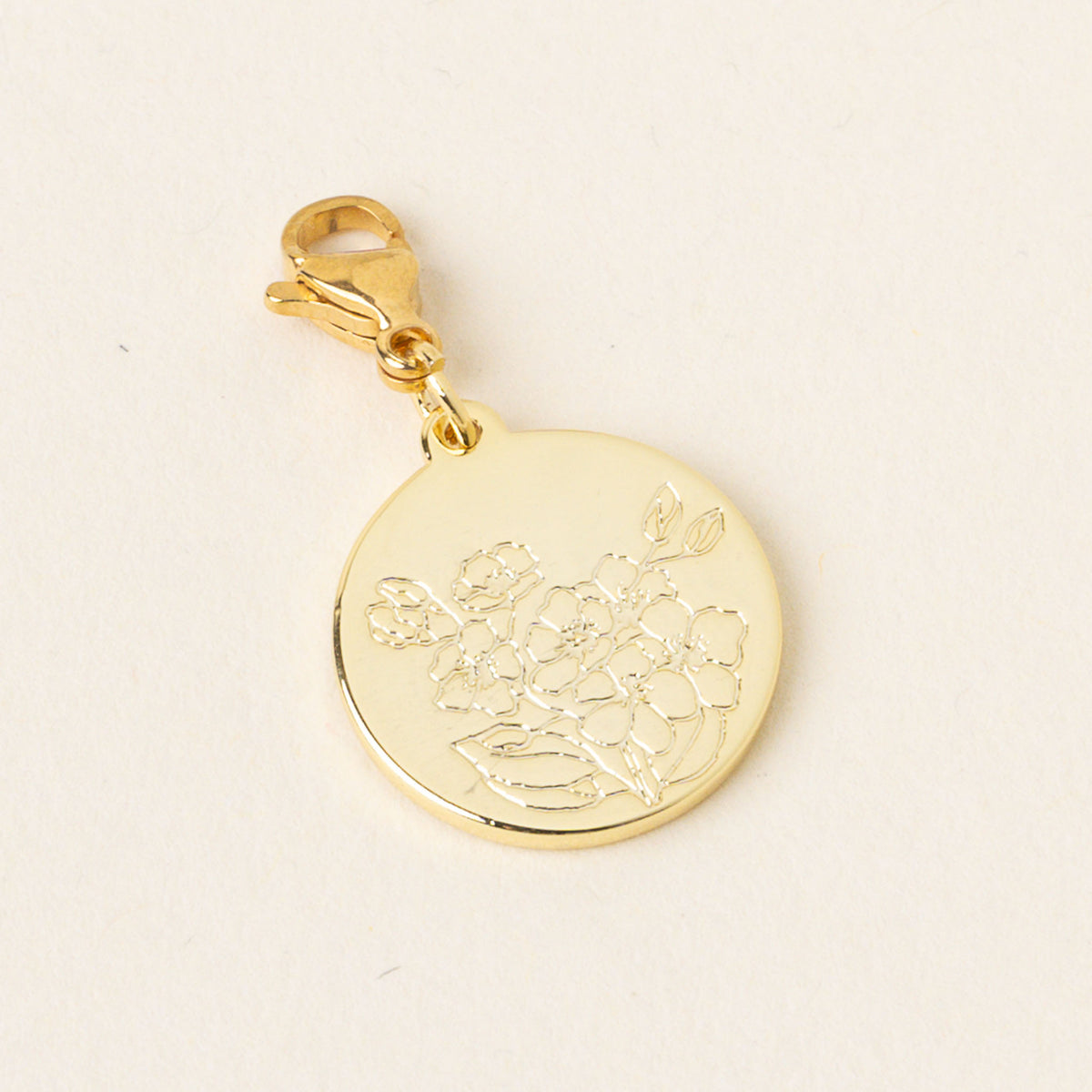 February Jewelry Birth Flower Charm Gold