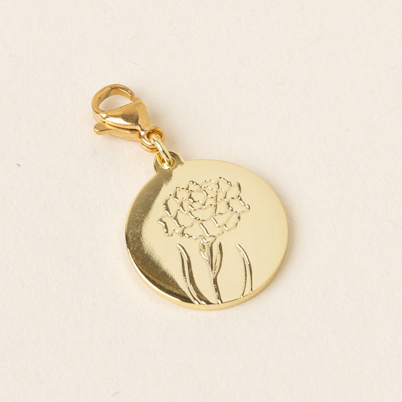 January Jewelry Birth Flower Charm Gold