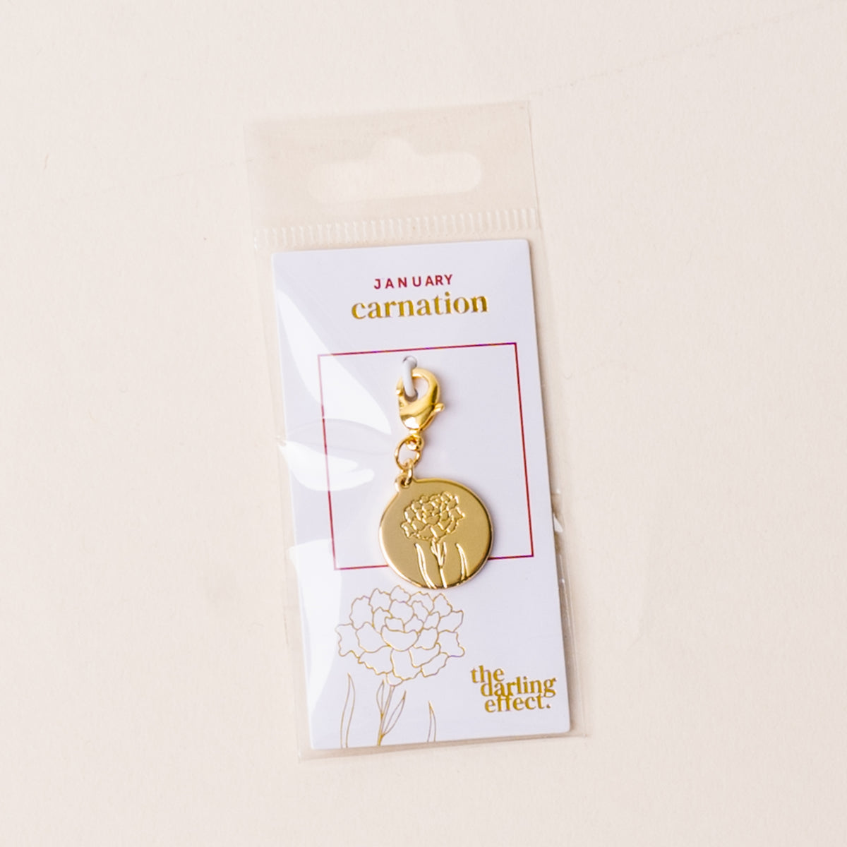 January Jewelry Birth Flower Charm Gold