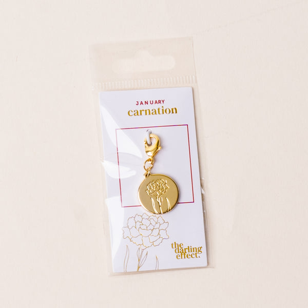 January Jewelry Birth Flower Charm Gold