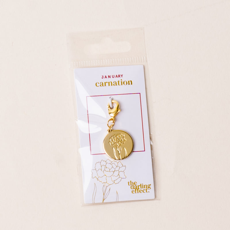 January Jewelry Birth Flower Charm Gold