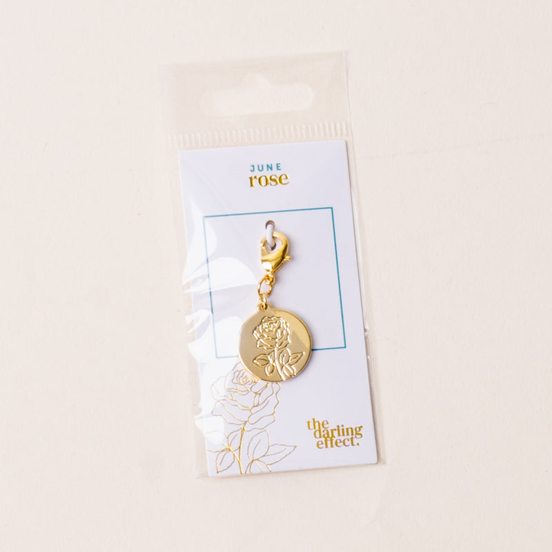 June Jewelry Birth Flower Charm Gold