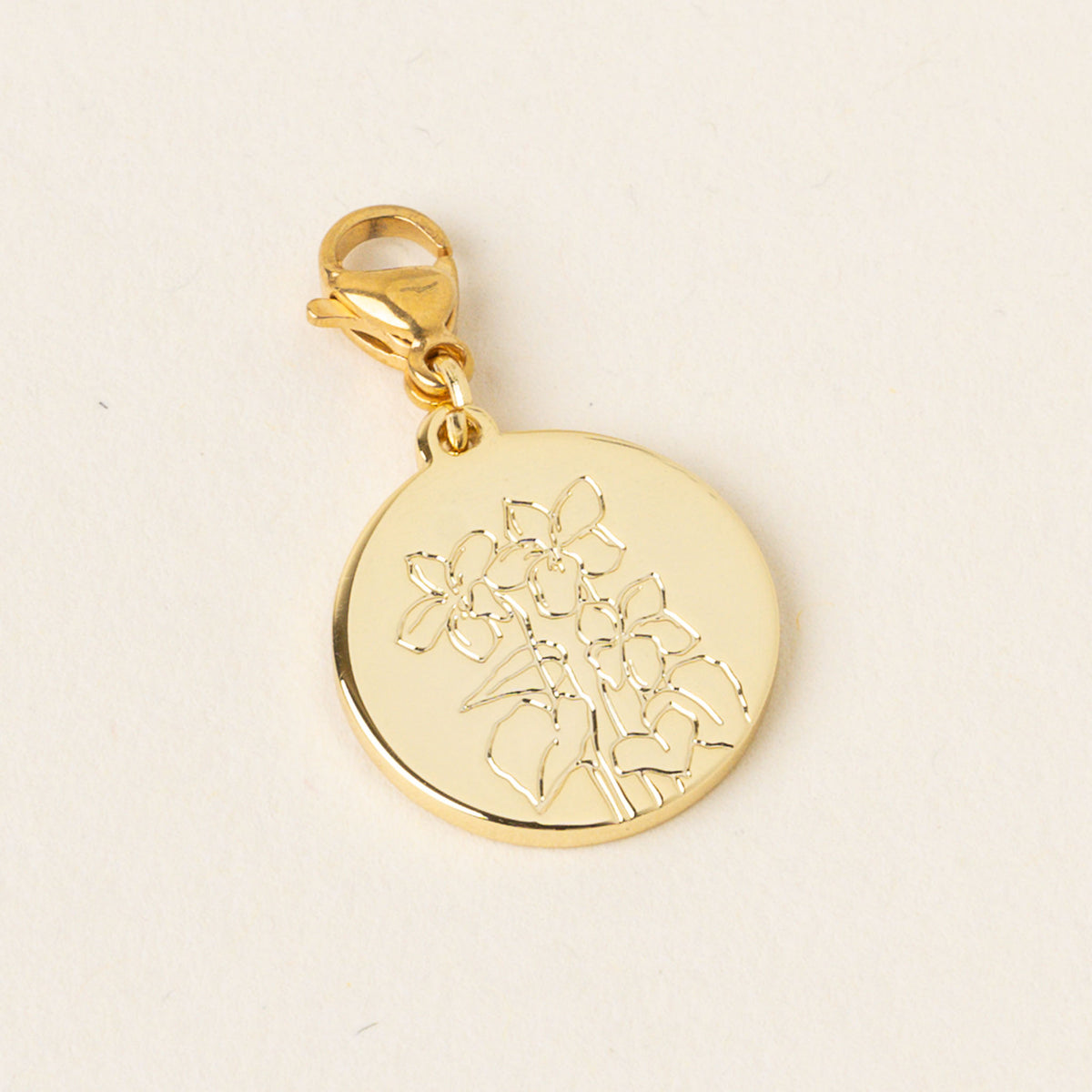 March Jewelry Birth Flower Charm Gold