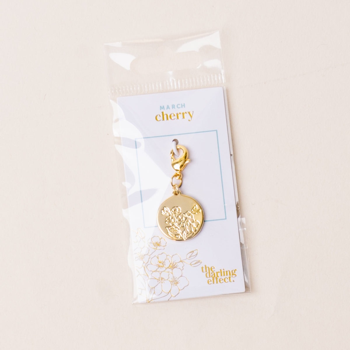 March Jewelry Birth Flower Charm Gold