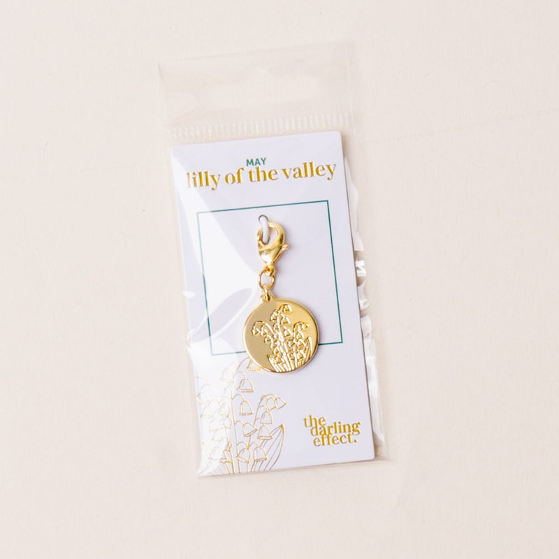 May Jewelry Birth Flower Charm Gold