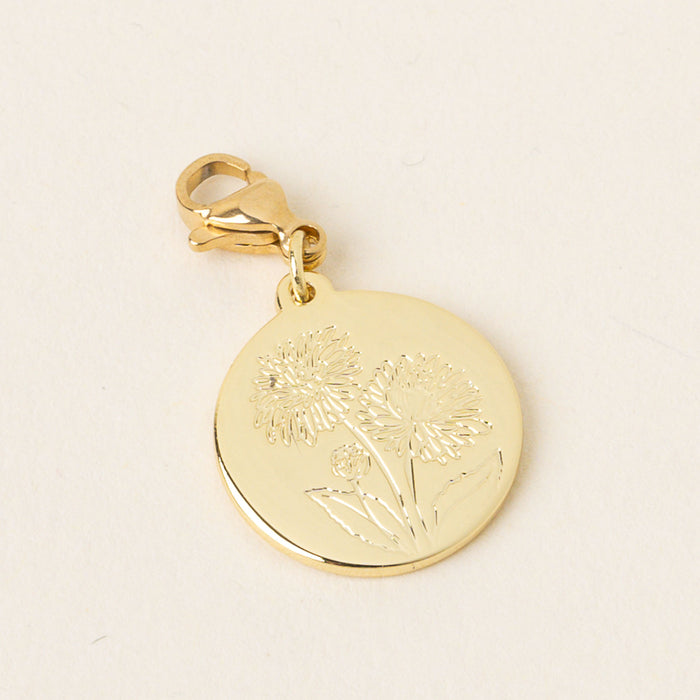 November Jewelry Birth Flower Charm Gold