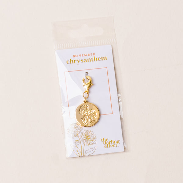 November Jewelry Birth Flower Charm Gold