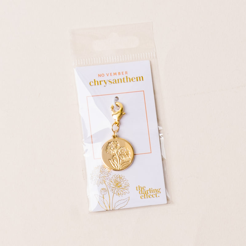 November Jewelry Birth Flower Charm Gold