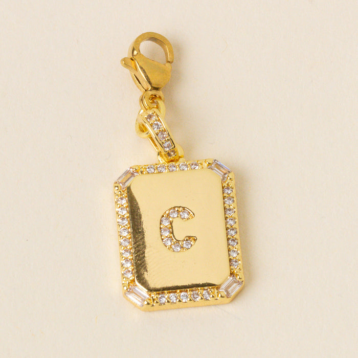 C Jewelry Charm Initial Letter Gold