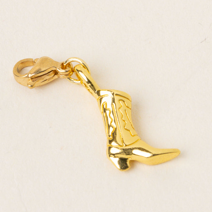 Cowgirl Boot Jewelry Charm Gold