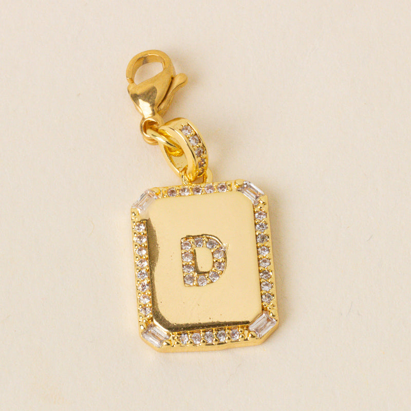 D Jewelry Charm Initial Letter Gold