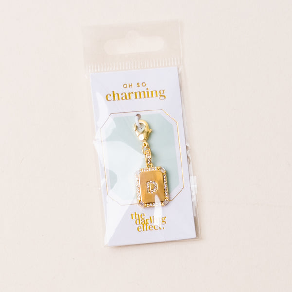 D Jewelry Charm Initial Letter Gold