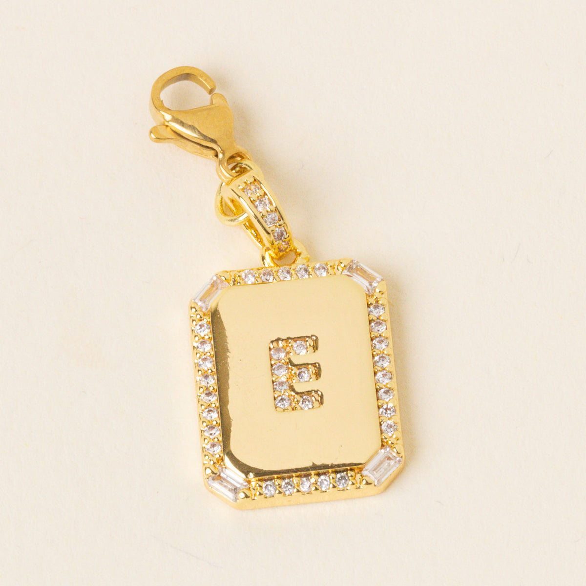 E Jewelry Charm Initial Letter Gold