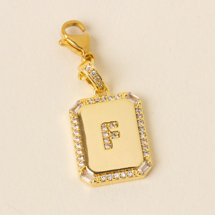 F Jewelry Charm Initial Letter Gold