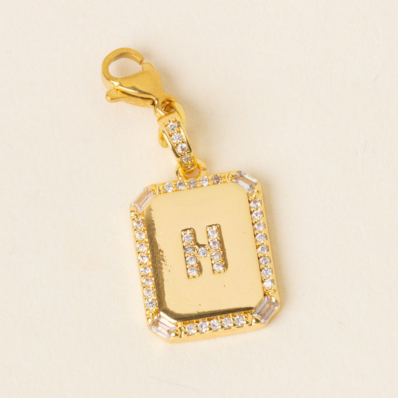 H Jewelry Charm Initial Letter Gold