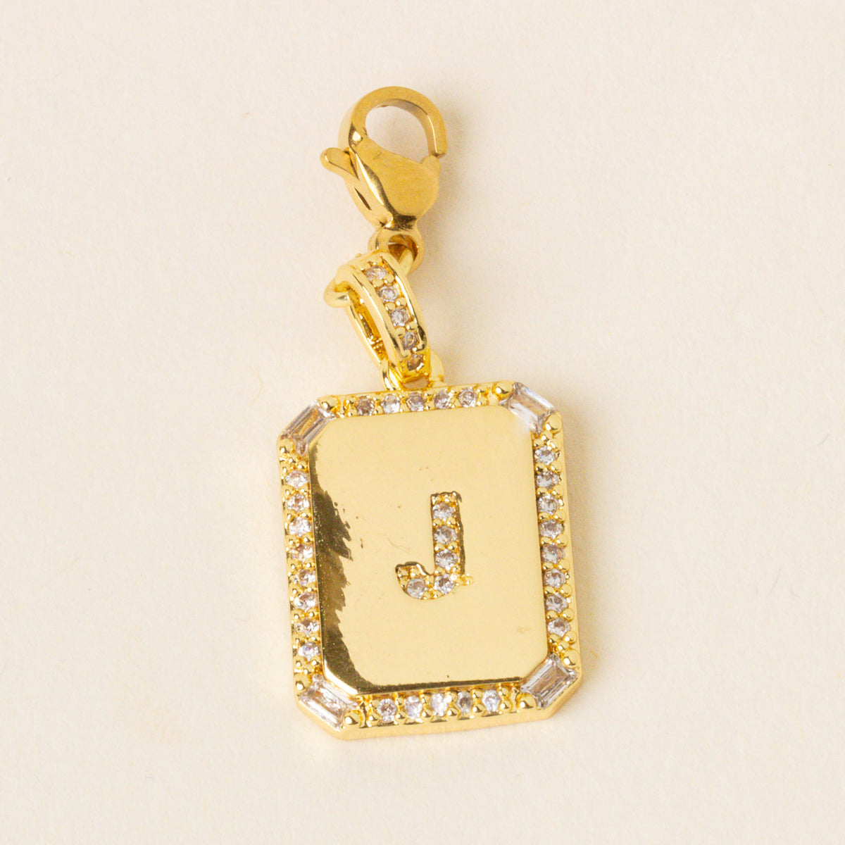 J Jewelry Charm Initial Letter Gold