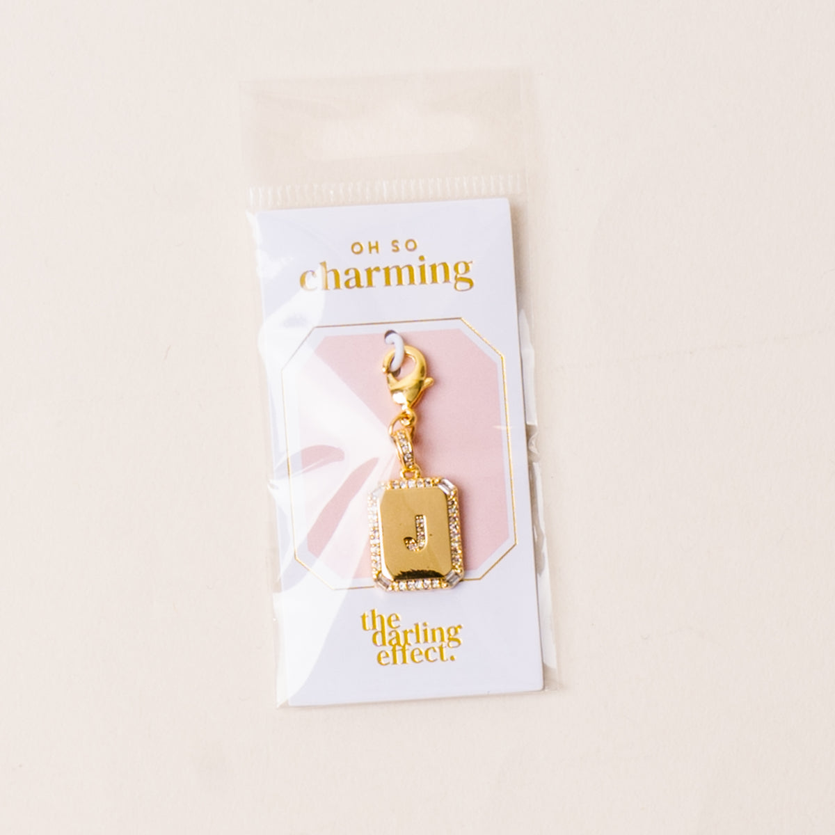 J Jewelry Charm Initial Letter Gold