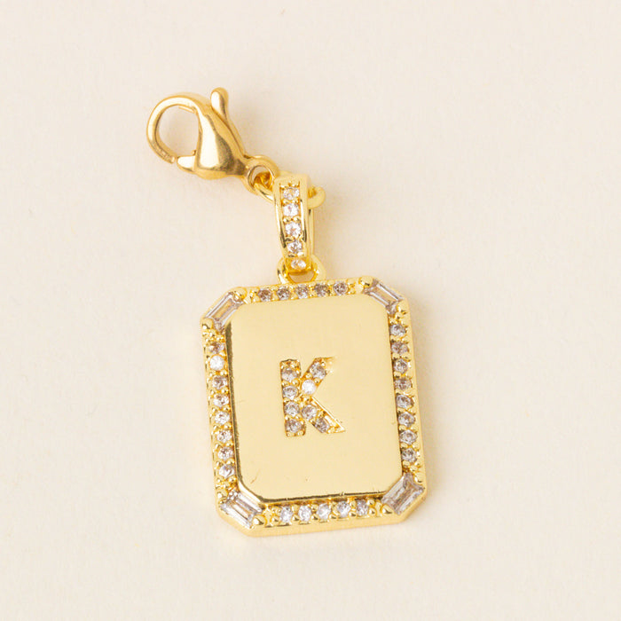 K Jewelry Charm Initial Letter Gold