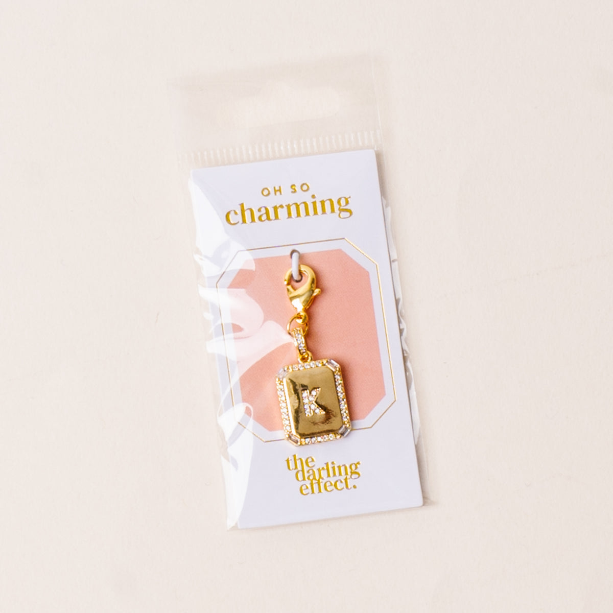 K Jewelry Charm Initial Letter Gold