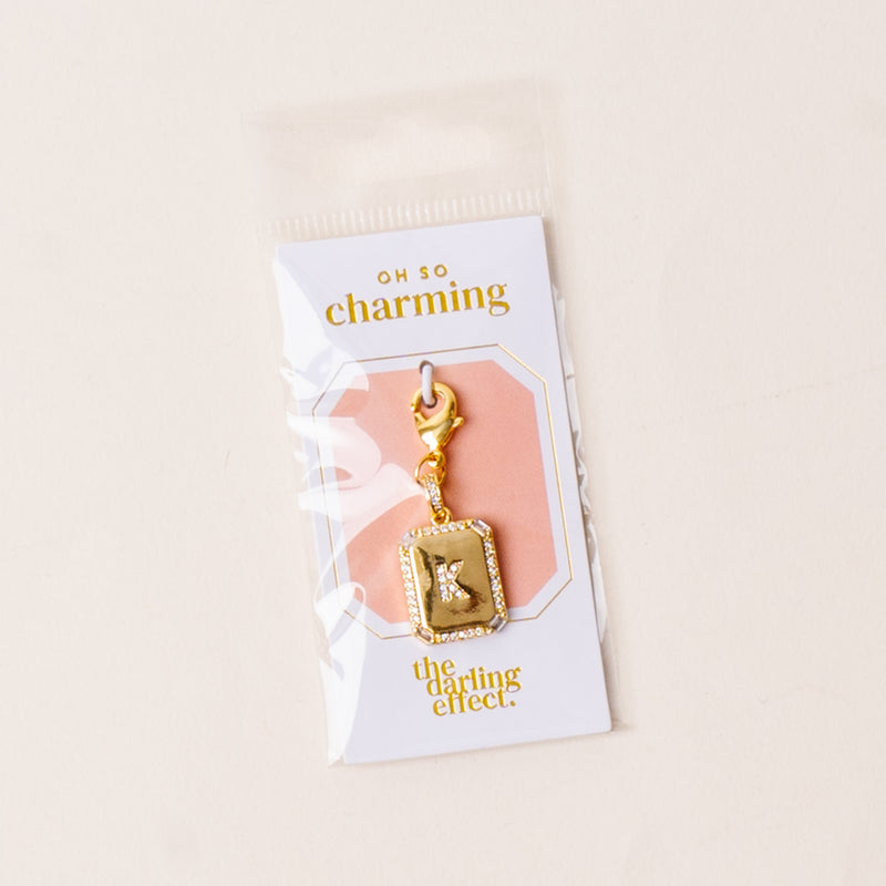 K Jewelry Charm Initial Letter Gold