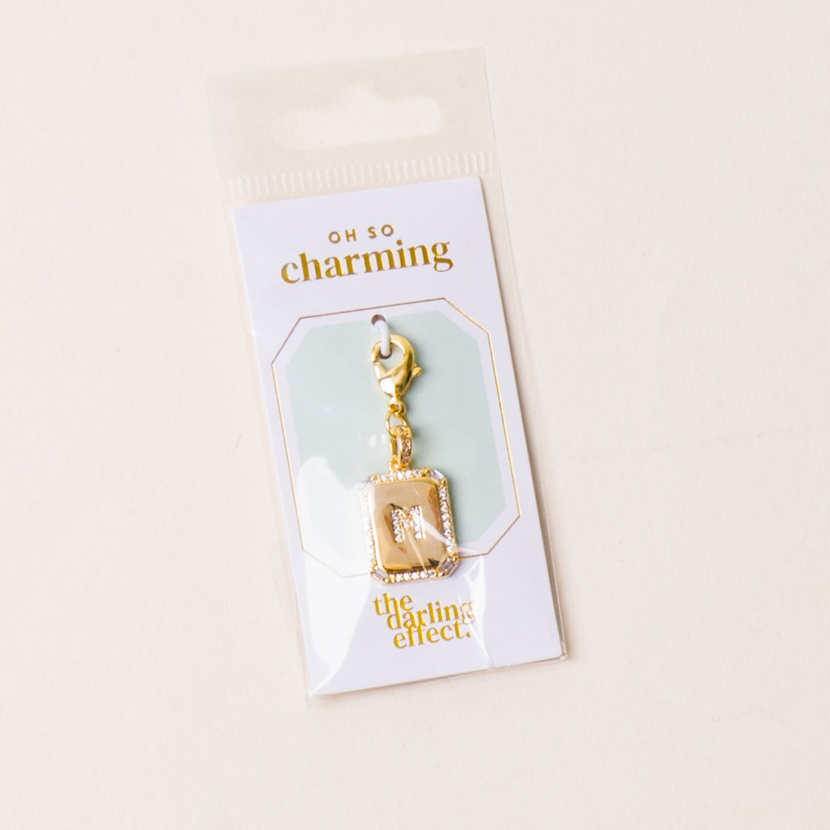 M Jewelry Charm Initial Letter Gold