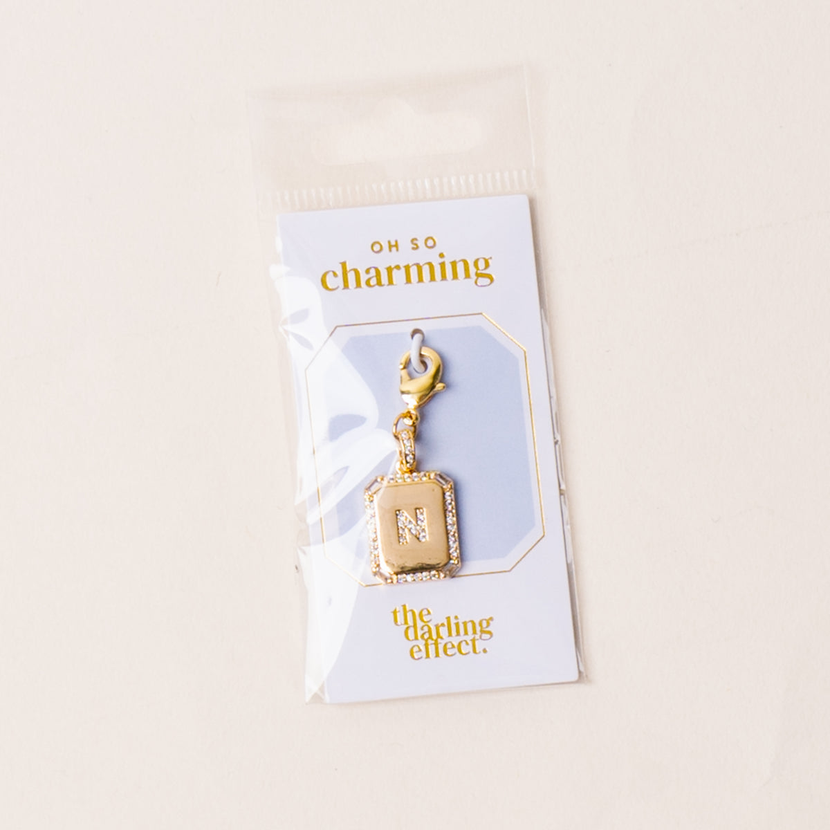 N Jewelry Charm Initial Letter Gold