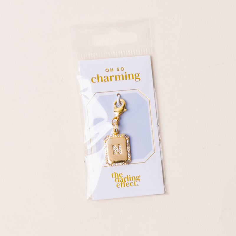 N Jewelry Charm Initial Letter Gold